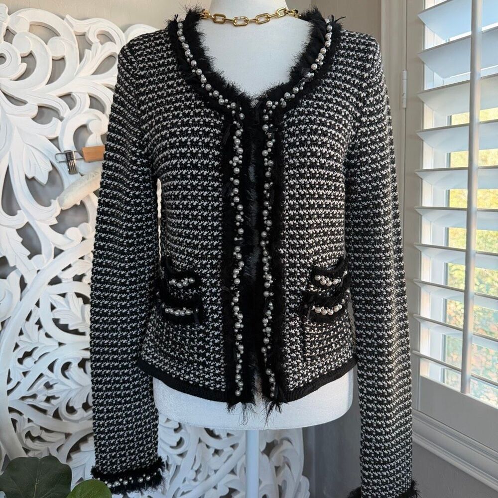 WHBM Beaded Knit Cardigan
